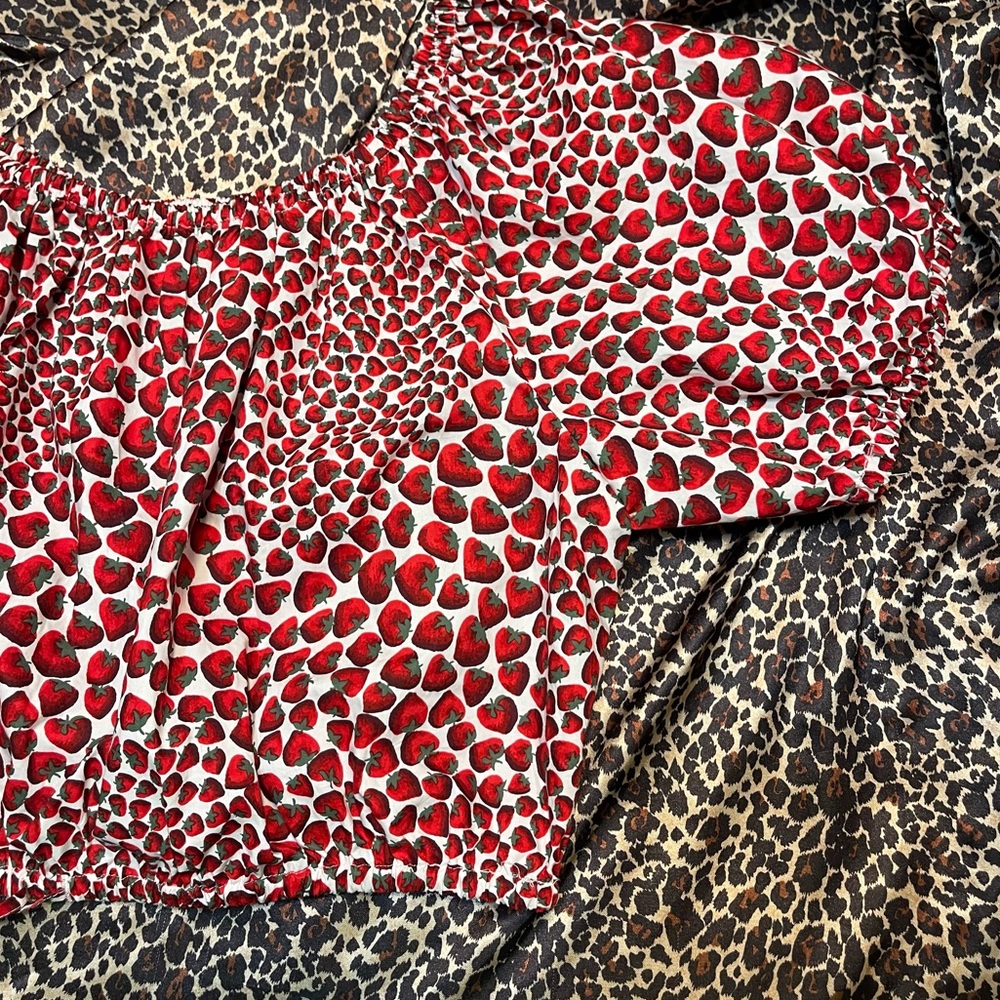J.Crew Strawberry Cinched-waist Poplin Crop Top - Picture 11 of 16